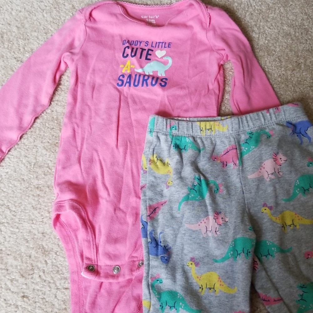 Daddy's little cute-a-saurus pink dinosaur outfit